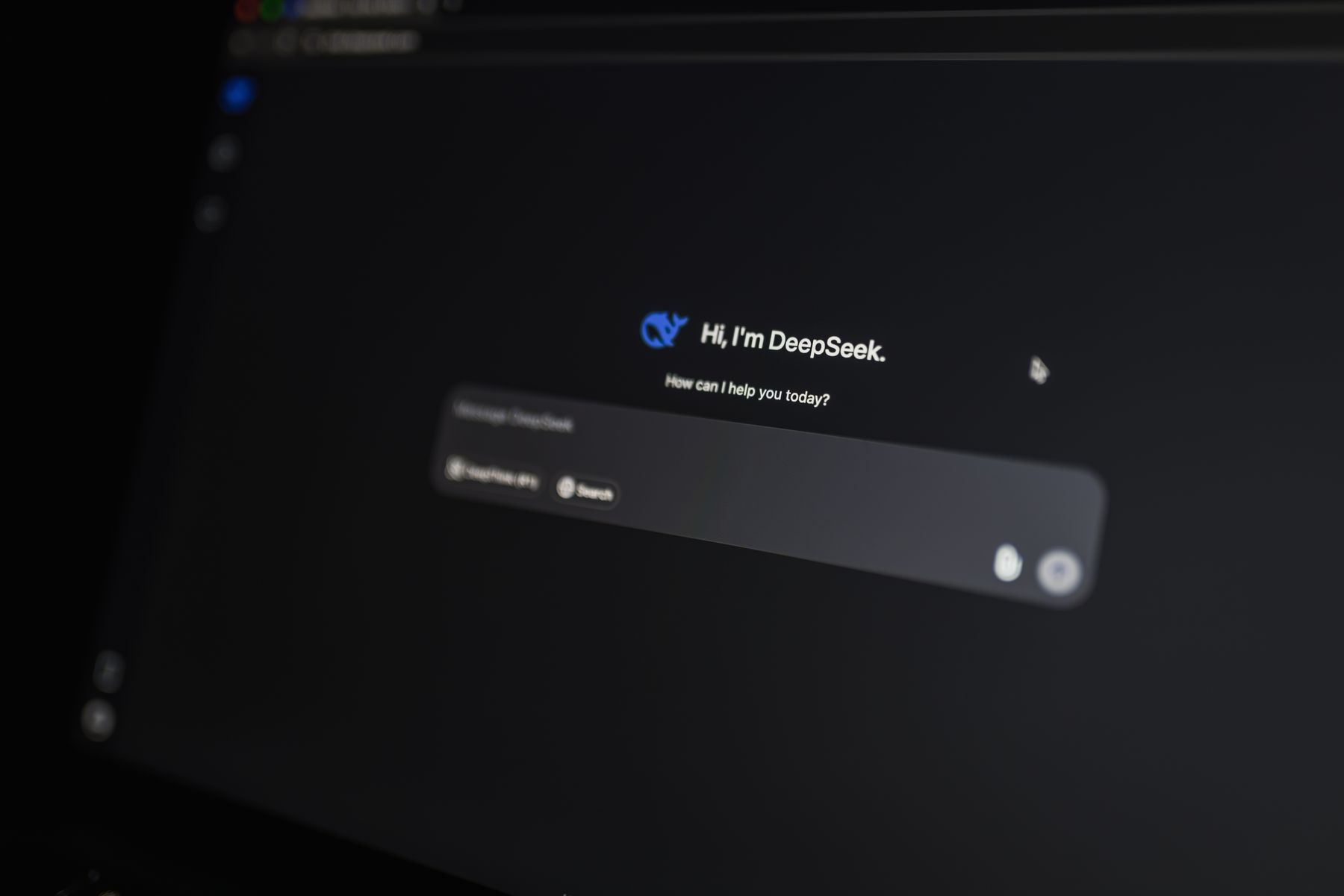 Interface de chat de inteligência artificial em tela de computador