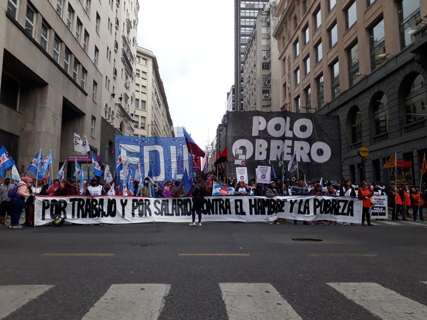 Manifestação de trabalhadores por direitos trabalhistas