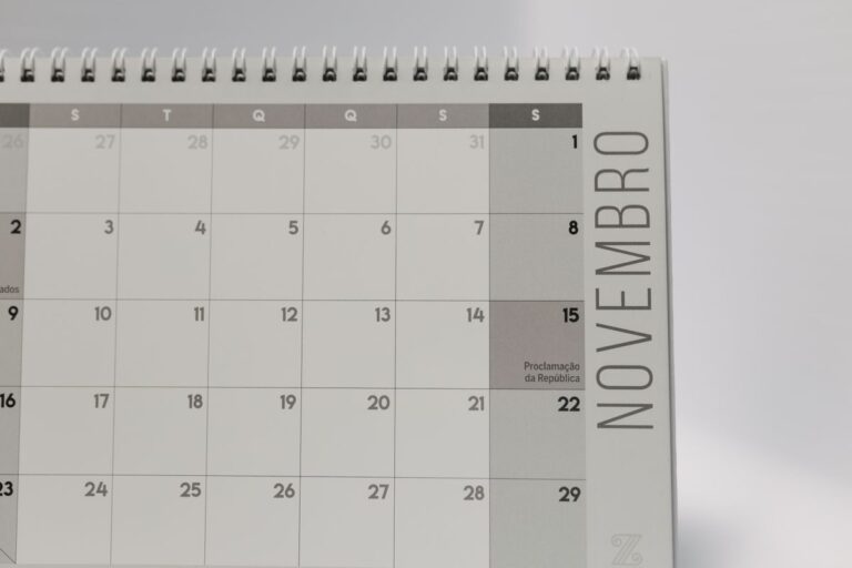 Calendário de novembro com data destacada
